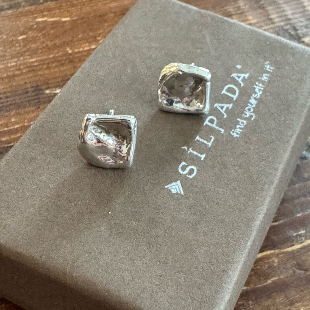 Silpada Square Ripple Earrings P1656 - Picture 2 of 6